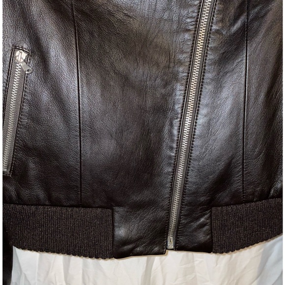 DKNY Italian Leather Biker Jacket - Picture 4 of 14